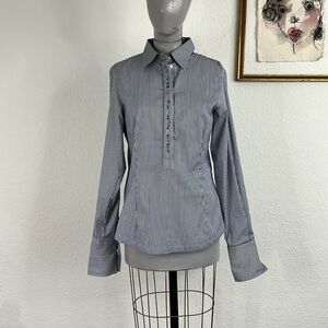 Women's Paul and Shark Yachting Striped Rhinestone Placket Top